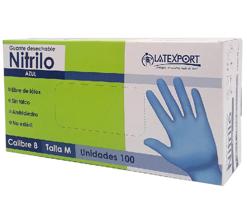 335. Guantes de Nitrilo Cal 8 x 100 LATEXPORT M